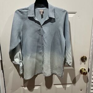 Chico's Blue Striped Blouse